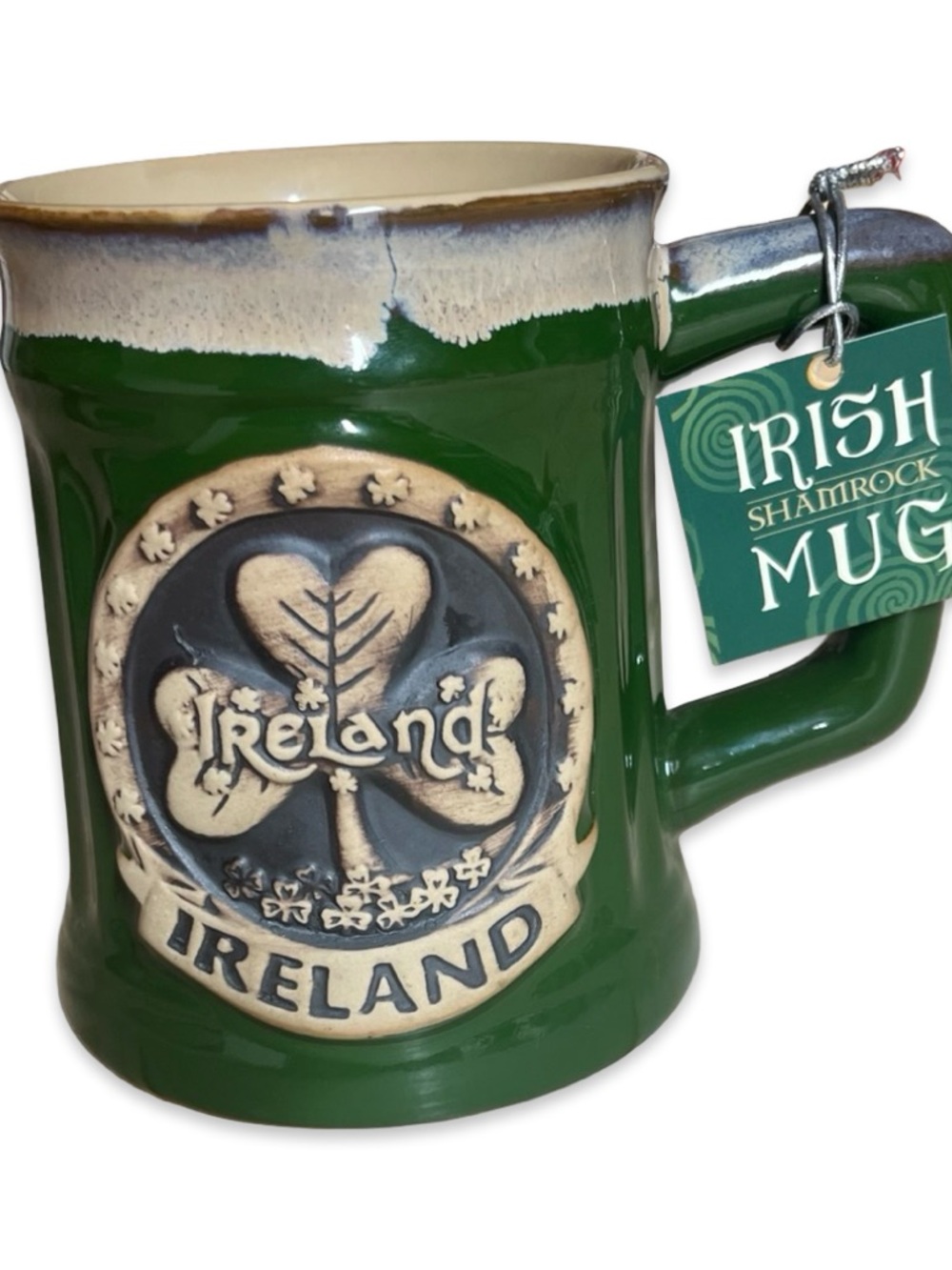 Irish Shamrock Green Ceramic Mug by Shamrock Gift Company. NWT